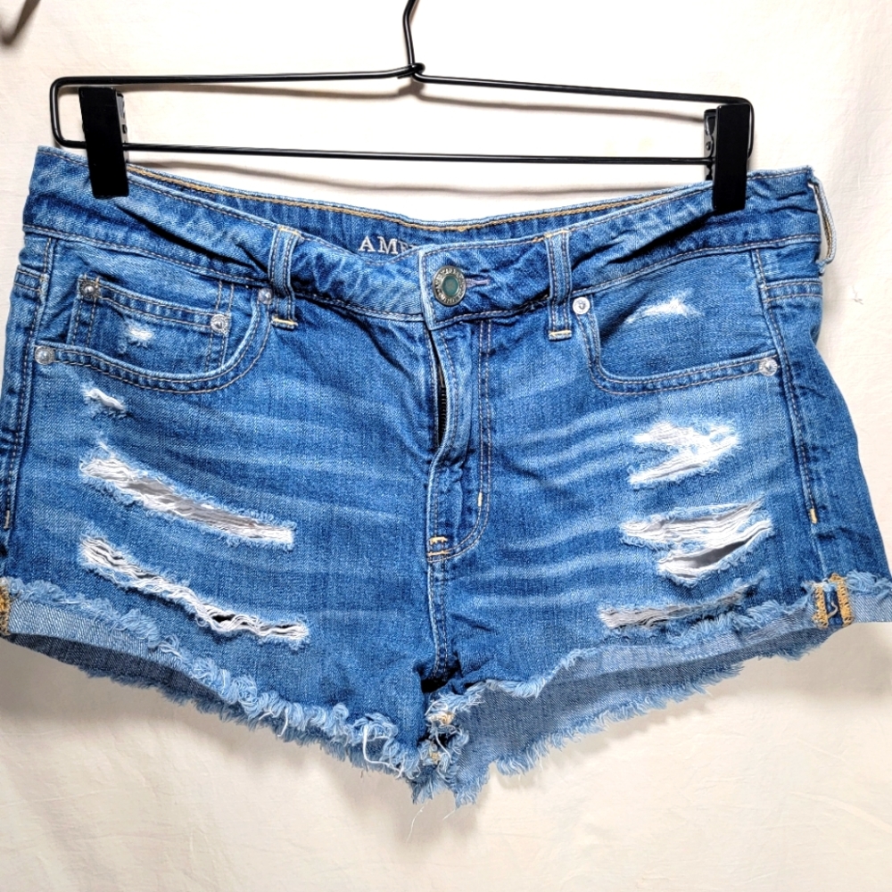 American Eagle Outfitters size 8 distressed jean shorts in great shape.